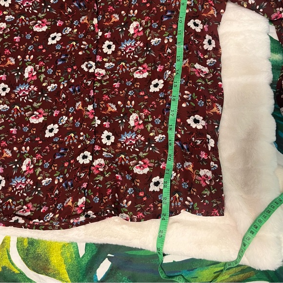 Elie Tahari Small Brown Maximalist Retro Floral Button Front Cottagecore Blouse - Picture 7 of 13